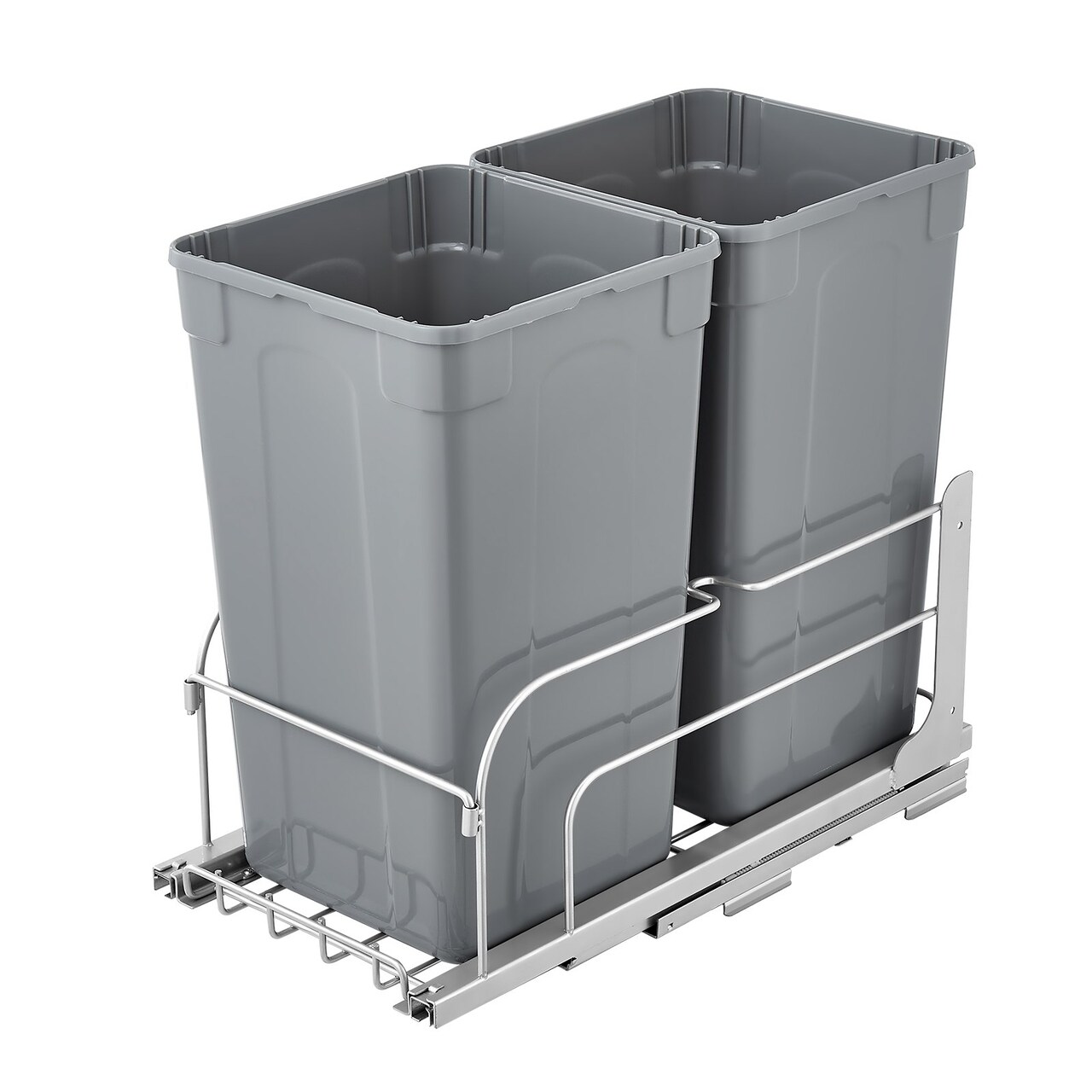Pull-Out Trash Can 2 Bin Under Mount Kitchen Cabinet Soft Close Sliding Waste Bin